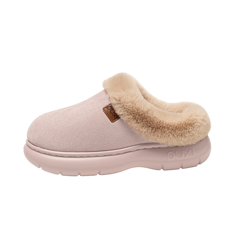 朴西棉拖女士冬季居家室内毛绒保暖防滑2025新款加绒加厚包跟棉鞋