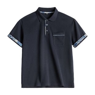 马登工装 美式复古翻领t恤短袖正肩高端人夫感穿搭半袖polo衫男夏