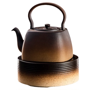 容山堂麦饭石围炉煮茶的壶烧水壶家用电陶炉专用煮茶壶围聚煮茶炉
