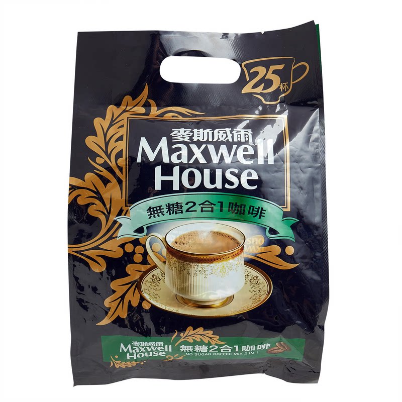 MAXWELL HOUSE麦斯威尔无糖无负担办公室提神二合一咖啡11克x25x2