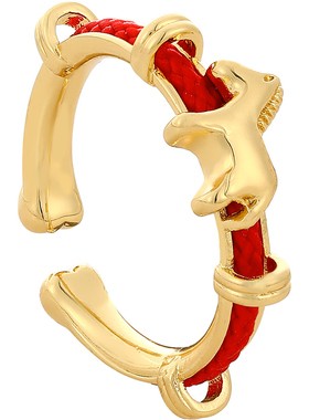 沙金小马红绳开口戒指小众设计