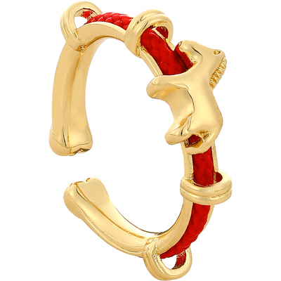 沙金小马红绳开口戒指小众设计