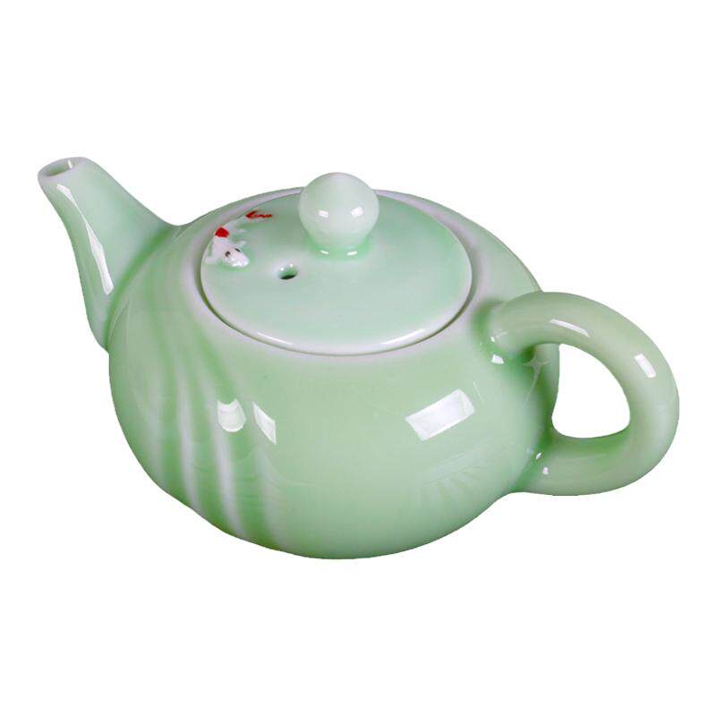 青瓷茶具套装盖碗茶壶鱼杯