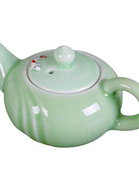 青瓷茶具套装盖碗茶壶鱼杯