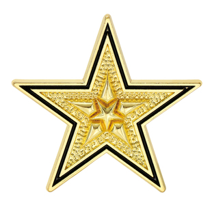 小香风黑金五角星浮雕胸针高级感男女西装衬衫领口防走光别针配饰