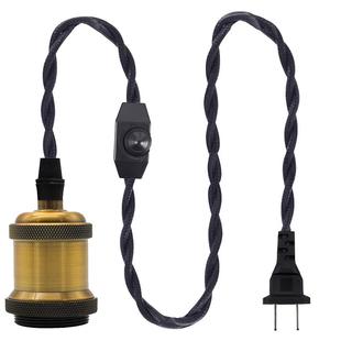 复古E27螺口调光带插头线开关线仿古灯座电线灯线LED灯头灯具配件