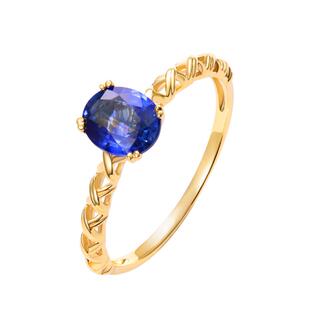 ILCO尤珂「荆棘玫瑰」黄18K金1克拉天然蓝宝石戒指矢车菊彩宝送礼