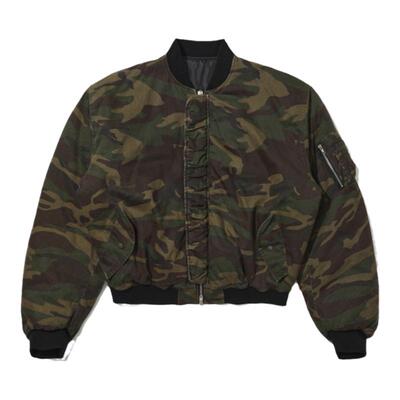 迷彩廓形棉服飞行夹克