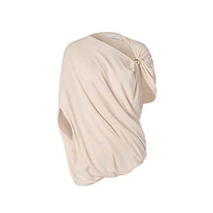 【Cello Sonata】hug 2025秋新天丝不规则金珠针织斗篷上衣半裙