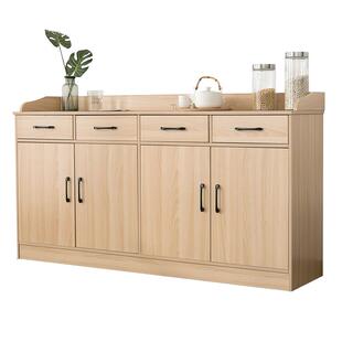 白枫木餐边柜碗柜大容量储物柜茶水柜简约现代备餐柜四门柜子家用