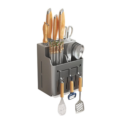 锅铲刀架置物架厨房挂钩勺子铲子挂架新款一体收纳架筷子菜刀筷筒