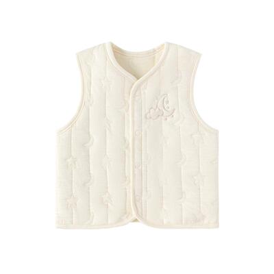 babylove婴儿马甲春秋季薄夹棉坎肩宝宝外搭马夹纯色百搭外出上衣