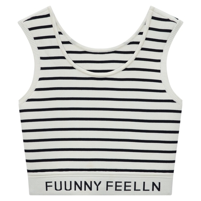 FF仿佛脐无袖宽肩带背心女