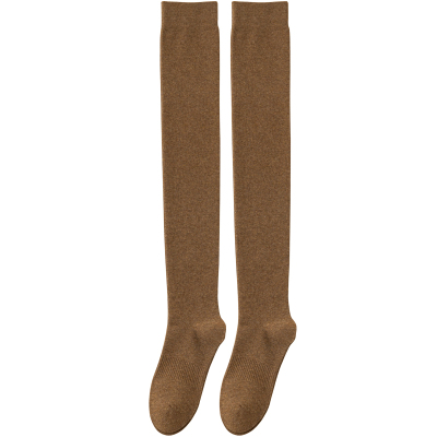 100%纯棉防下滑过膝长筒袜