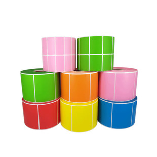 彩色不干胶打印防水铜板标签纸红黄色条码纸空白外箱贴纸手写定做