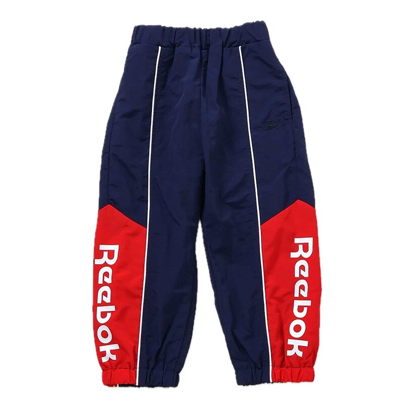 日本锐步 reebok 2026春秋儿童防水速干拼色束脚松紧腰弹力运动裤