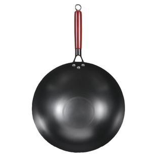 老式铁锅家用不粘锅炒菜锅圆底锅单把开锅后的铁锅燃气灶适用