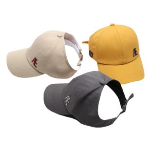 可扎高马尾棒球帽女黄帽鸭舌帽防晒帽空顶遮阳帽太阳帽子防紫外线