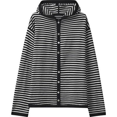 【100%羊毛】播商场同款条纹针织衫女24秋薄款外套BDR3SD3381