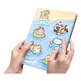 游泳小猫适用苹果ipad保护套2022新款Pro11平板电脑壳iPad9代10.2可爱硅胶air5磁吸17/18带笔槽9.7卡通mini6