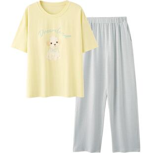 SLEEPTIGHT带胸垫睡衣夏季莫代尔奶呼呼可爱风居家服女可出门休闲