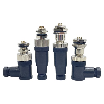 M12连接器4芯5芯8芯直头航空插头