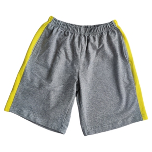 定制中小学生校服裤子浅灰一道黄色条宽松直筒运动休闲短裤夏薄款