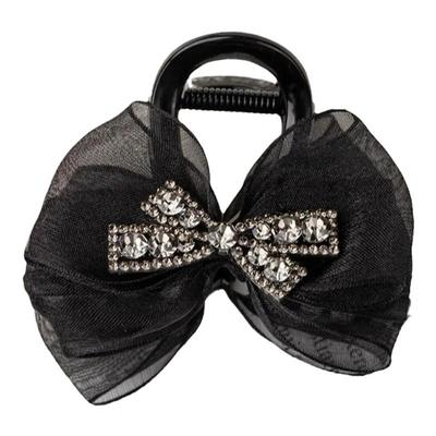 铂思亚 光遇 黑色感亮钻蝴蝶发夹FS9216黑8公分