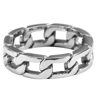 卡门 原创百搭麻花链条大码指环潮嘻哈简约单身戒指食指尾戒男女