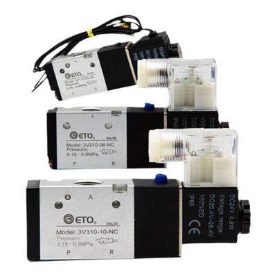 气动3V110-06二位三通电磁阀3V210-08换向阀3V310-10DC24V/AC220