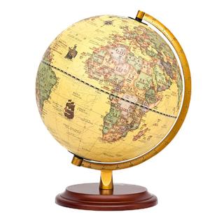 天屿木质复古黄色地球仪摆件轻奢高档3d立体悬浮官方旗舰店发光