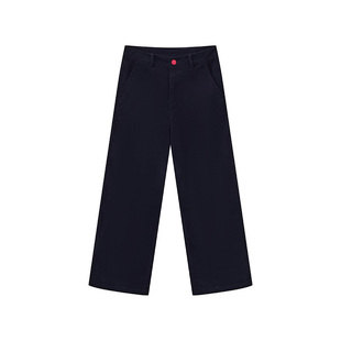 wigglewiggle26年春秋个性复古宽松直筒显瘦休闲长裤九分裤女装