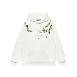 HACR丨harshandcruel 新中式花卉花环刺绣文字HACR廓形连帽卫衣