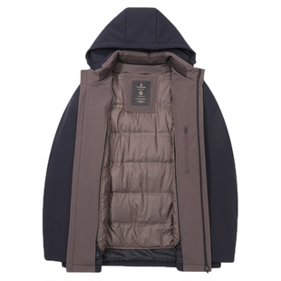 【可拆卸内胆】浪登羽绒服男士夹克2025冬季新款商务行政外套保暖