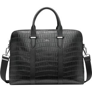 金利来新款鳄鱼纹手提包男真皮轻奢商务办公包上班公文包电脑包潮