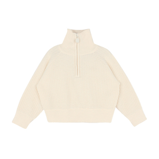 大耳象女童纯色高领拉链毛衣冬季新款宝儿百搭针织衫保暖打底上衣