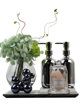 卫生间成品花艺香薰托盘摆件