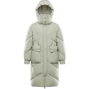 白鸭绒羽绒服女中长款2025新款连帽韩版宽松显瘦休闲时尚外套冬