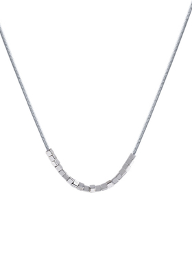 博主同款超闪小方块925银锁骨链