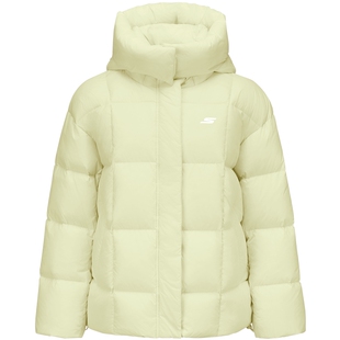 斯凯奇冬季女防沾水运动宽松上衣轻质短款保暖羽绒服外套时尚舒适