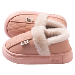 防水棉拖鞋女款2025新款秋冬季居家保暖加绒加厚外穿防滑包跟棉鞋