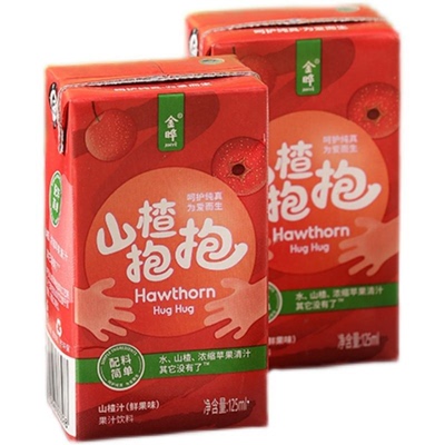 【U先专享】金晔山楂抱抱山楂汁125ml*4盒