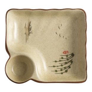 饺子盘子带醋碟水饺专用陶瓷家用餐盘碟子特别好看的高级餐具日式