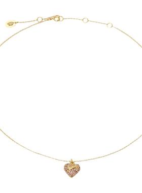 镶钻立体爱心LOGO欧美百搭锁骨链