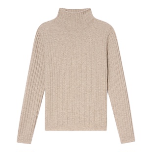 诗篇专选坑条中领内搭羊绒针织衫毛衣打底衫女2025冬款