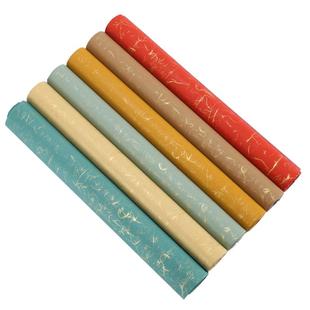 徽状元高档手工蜡染金丝笺宣纸半生熟四尺六尺对开整张小楷仿古毛笔书法作品纸行楷国展比赛专用安徽泾县宣纸