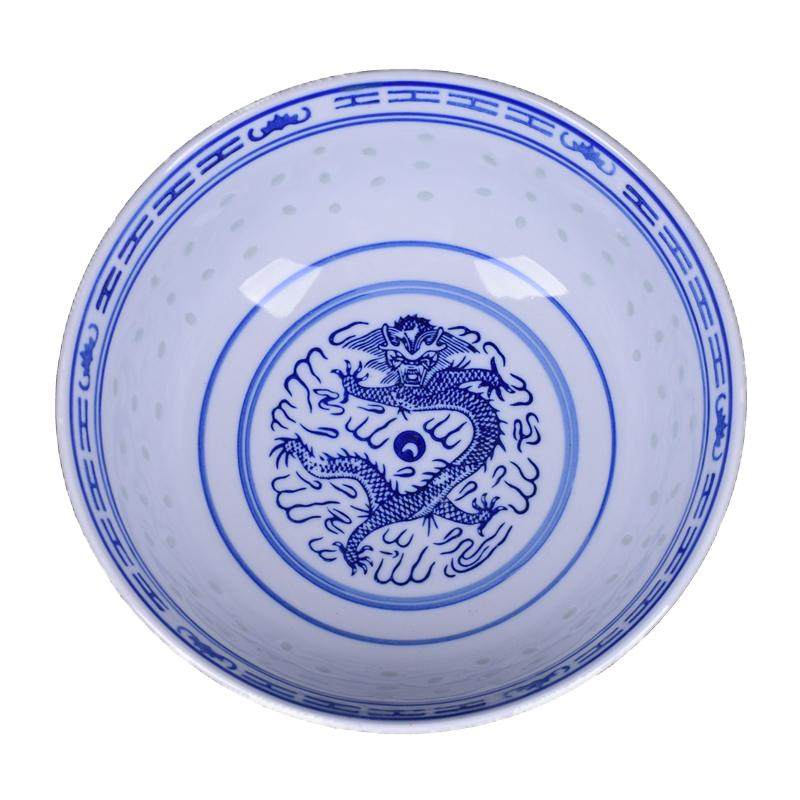 青花瓷碗饭碗中式复古怀旧家用釉下彩景德镇陶瓷定制印logo汤面碗