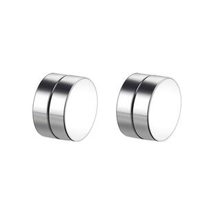 黑色耳夹男生高级感简约百搭银色女磁吸假耳钉圆形男士无耳洞耳饰