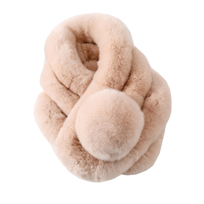 獭兔毛围巾交叉加厚百搭女冬季