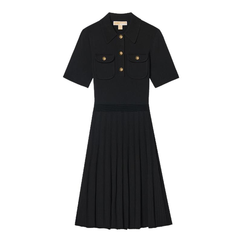 MICHAEL KORS MK 女士 Polo 领中长款衬衫裙